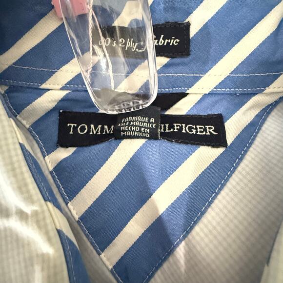 Tommy Hilfiger Men's Casual Shirt Logo Embroidered Crest Micro Plaid - Picture 6 of 11